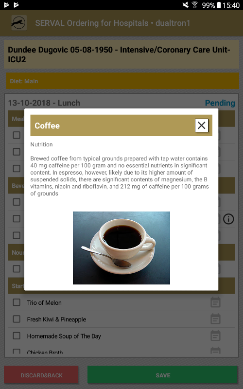 Detailinformation eines bestellbaren Artikels